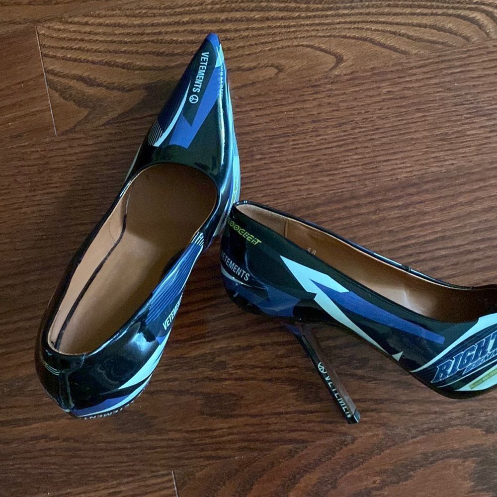 VETEMENTS blue Race Heels shoes